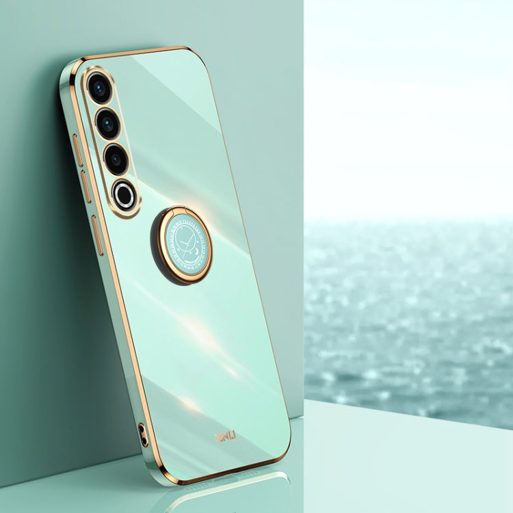 For Meizu 20 Pro 5G XINLI Straight Edge 6D Electroplate TPU Phone Case with Ring Holder(Mint Green) - More Brand by XINLI | Online Shopping South Africa | PMC Jewellery | Buy Now Pay Later Mobicred