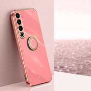 For Meizu 20 Pro 5G XINLI Straight Edge 6D Electroplate TPU Phone Case with Ring Holder(Hawthorn Red)