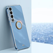 For Meizu 20 Pro 5G XINLI Straight Edge 6D Electroplate TPU Phone Case with Ring Holder(Celestial Blue)