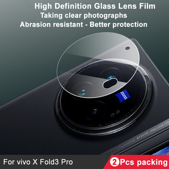 For vivo X Fold3 Pro 2pcs/Set imak HD Glass Rear Camera Lens Film