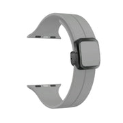 For Apple Watch SE 2023 44mm Magnetic Square Buckle Silicone Watch Band(Cloud Gray)