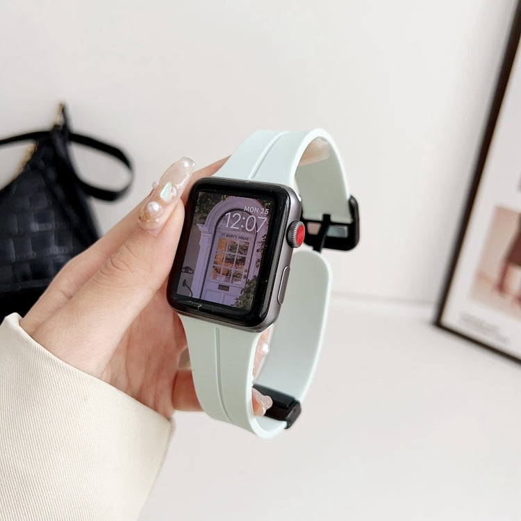 For Apple Watch Ultra 49mm Magnetic Square Buckle Silicone Watch Band(Sapphire Blue) - Watch Bands by PMC TechLife | Online Shopping South Africa | PMC TechLife