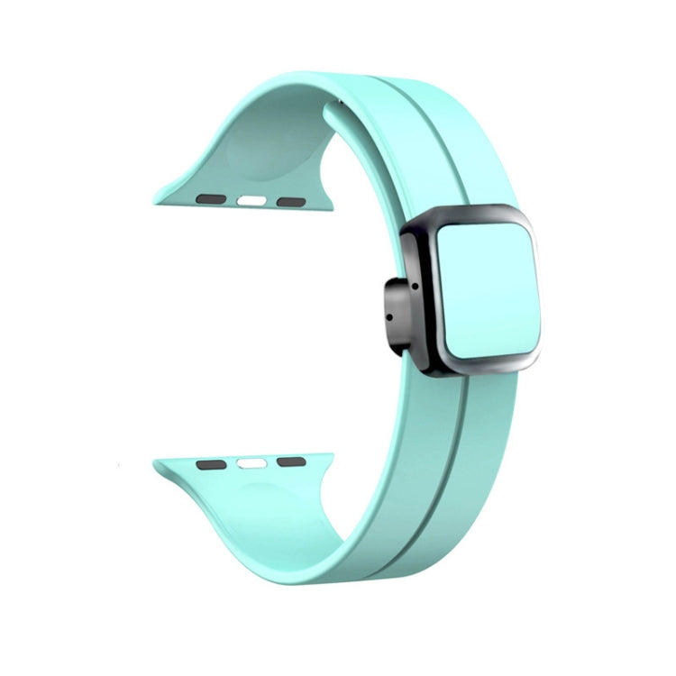 For Apple Watch Series 7 41mm Magnetic Square Buckle Silicone Watch Band(Sapphire Blue) - Watch Bands by PMC TechLife | Online Shopping South Africa | PMC TechLife