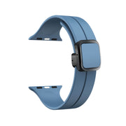 For Apple Watch Series 7 41mm Magnetic Square Buckle Silicone Watch Band(Blue)