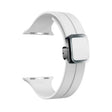 For Apple Watch Series 7 45mm Magnetic Square Buckle Silicone Watch Band(White) - Watch Bands by PMC TechLife | Online Shopping South Africa | PMC TechLife