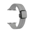For Apple Watch SE 44mm Magnetic Square Buckle Silicone Watch Band(Cloud Gray) - Watch Bands by PMC TechLife | Online Shopping South Africa | PMC TechLife