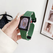 For Apple Watch Series 5 44mm Magnetic Square Buckle Silicone Watch Band(Alfalfa)