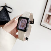 For Apple Watch Series 4 44mm Magnetic Square Buckle Silicone Watch Band(Starlight)