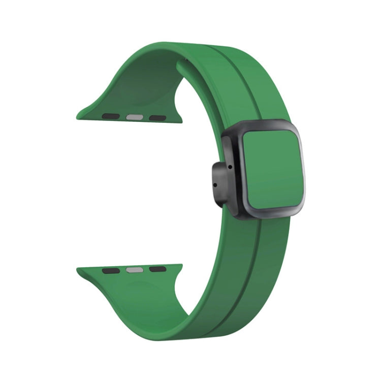 For Apple Watch Series 3 38mm Magnetic Square Buckle Silicone Watch Band(Alfalfa) - Watch Bands by PMC TechLife | Online Shopping South Africa | PMC TechLife