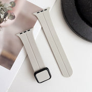 For Apple Watch Series 3 38mm Magnetic Square Buckle Silicone Watch Band(Starlight)