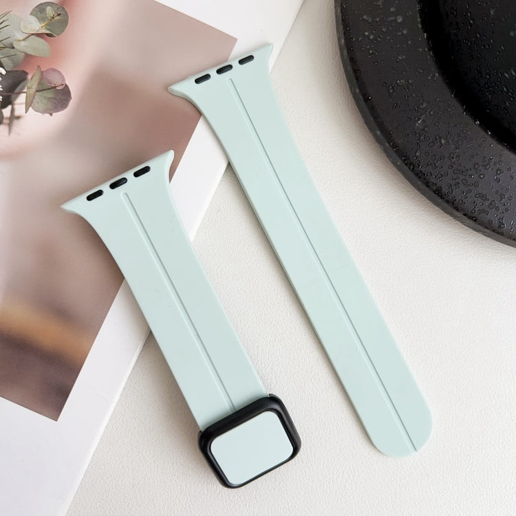 For Apple Watch Series 3 42mm Magnetic Square Buckle Silicone Watch Band(Sapphire Blue) - Watch Bands by PMC TechLife | Online Shopping South Africa | PMC TechLife