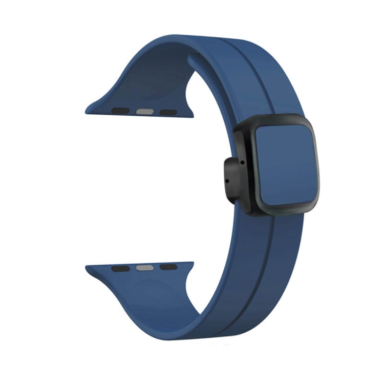 For Apple Watch Series 2 42mm Magnetic Square Buckle Silicone Watch Band(Midnight Blue) - Watch Bands by PMC TechLife | Online Shopping South Africa | PMC TechLife