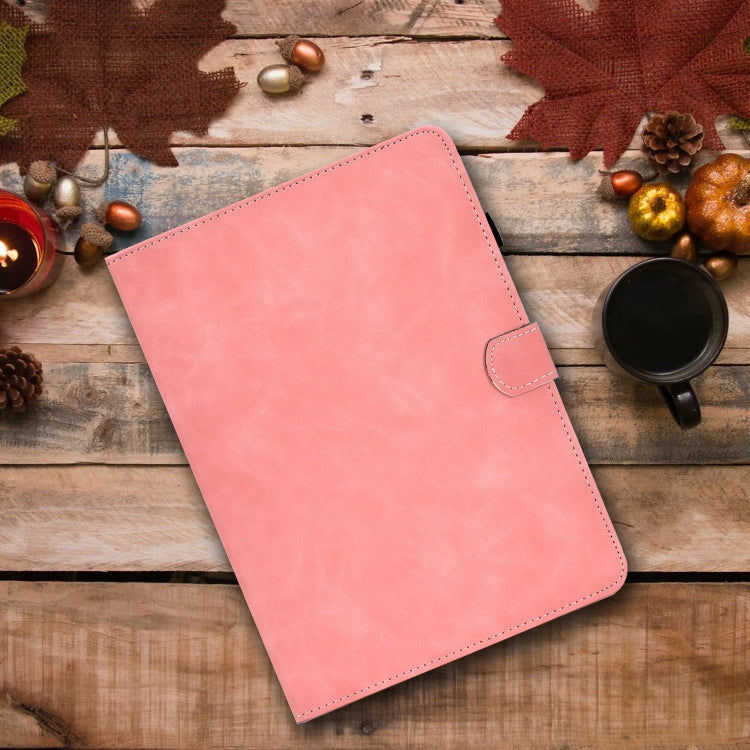 For Lenovo Tab M11 / Xiaoxin Pad 11 2024 Stitching Cowhide Texture Smart Leather Tablet Case(Pink) - Lenovo by PMC Jewellery | Online Shopping South Africa | PMC Jewellery | Buy Now Pay Later Mobicred