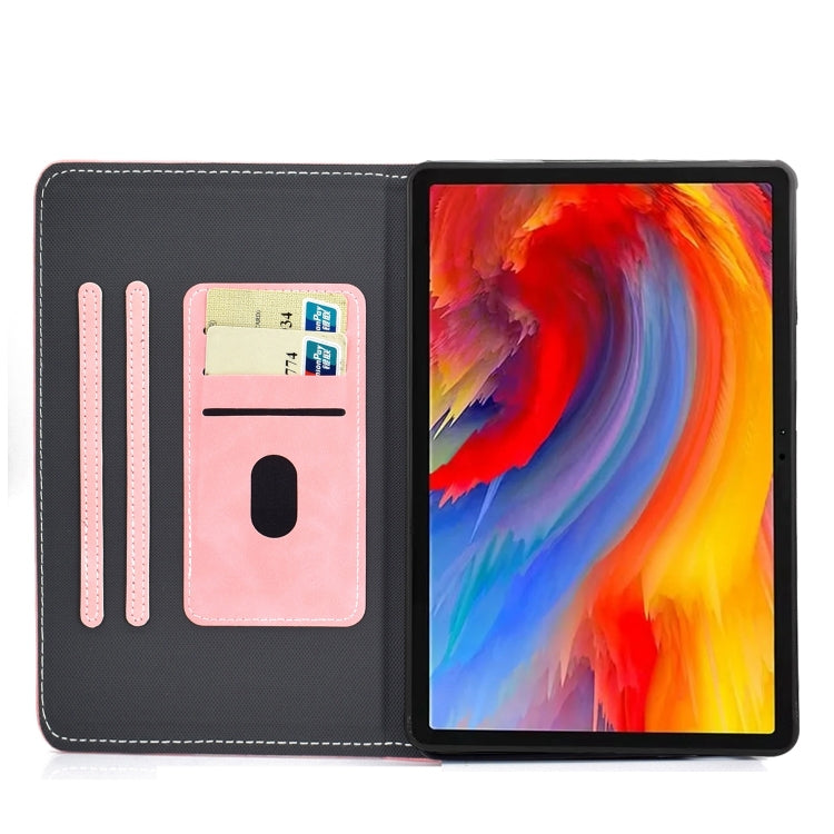 For Lenovo Tab M11 / Xiaoxin Pad 11 2024 Stitching Cowhide Texture Smart Leather Tablet Case(Pink) - Lenovo by PMC Jewellery | Online Shopping South Africa | PMC Jewellery | Buy Now Pay Later Mobicred