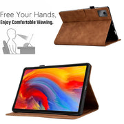For Lenovo Tab M11 / Xiaoxin Pad 11 2024 Tower Embossed Leather Smart Tablet Case(Brown)