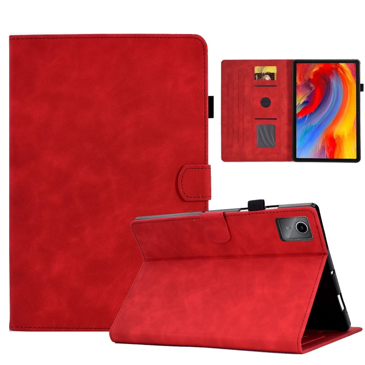 For Lenovo Tab M11 / Xiaoxin Pad 11 2024 Smile Embossed Smart Leather Tablet Case(Red) - Lenovo by PMC Jewellery | Online Shopping South Africa | PMC Jewellery | Buy Now Pay Later Mobicred