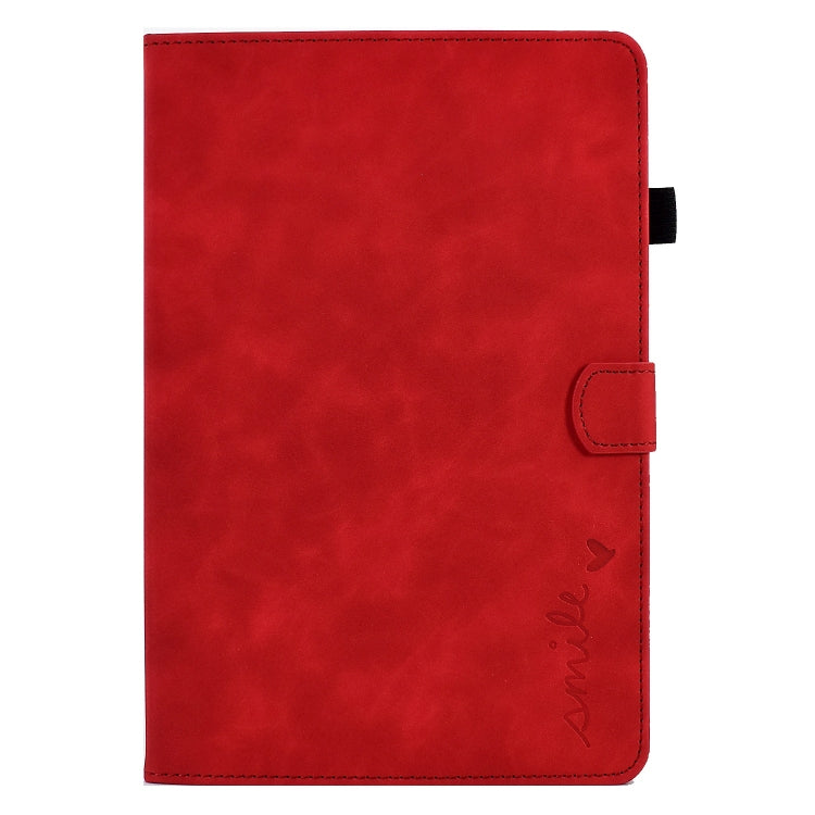 For Lenovo Tab M11 / Xiaoxin Pad 11 2024 Smile Embossed Smart Leather Tablet Case(Red) - Lenovo by PMC Jewellery | Online Shopping South Africa | PMC Jewellery | Buy Now Pay Later Mobicred