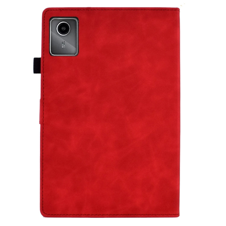 For Lenovo Tab M11 / Xiaoxin Pad 11 2024 Smile Embossed Smart Leather Tablet Case(Red) - Lenovo by PMC Jewellery | Online Shopping South Africa | PMC Jewellery | Buy Now Pay Later Mobicred