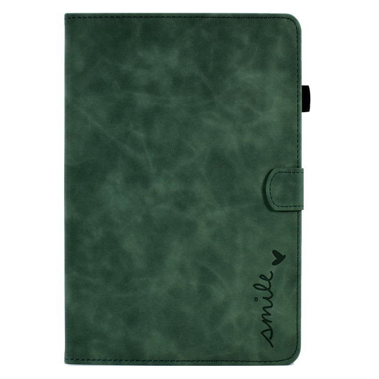 For Lenovo Tab M11 / Xiaoxin Pad 11 2024 Smile Embossed Smart Leather Tablet Case(Green) - Lenovo by PMC Jewellery | Online Shopping South Africa | PMC Jewellery | Buy Now Pay Later Mobicred