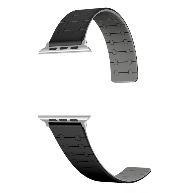 For Apple Watch Series 4 44mm Two Color Loop Magnetic Silicone Watch Band(Black+Grey) - Watch Bands by PMC TechLife | Online Shopping South Africa | PMC TechLife