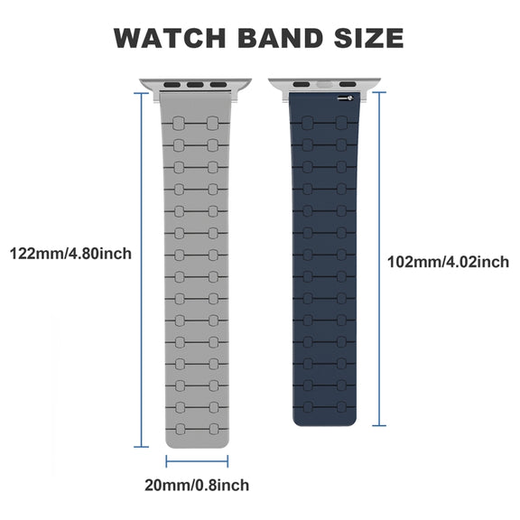 For Apple Watch Series 6 44mm Two Color Loop Magnetic Silicone Watch Band(Orange+Starlight)