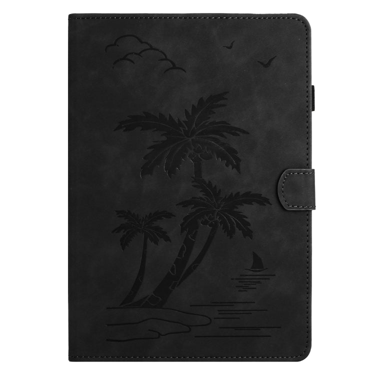 For iPad Pro 11 2024 Coconut Tree Embossed Smart Leather Tablet Case(Black) - iPad Pro 11 2024 Cases by PMC TechLife | Online Shopping South Africa | PMC TechLife | Buy Now Pay Later Mobicred