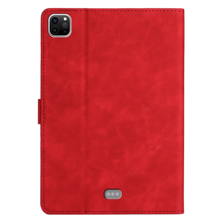 For iPad Pro 11 2024 Coconut Tree Embossed Smart Leather Tablet Case(Red)