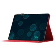 For iPad Pro 11 2024 Coconut Tree Embossed Smart Leather Tablet Case(Red)