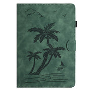 For iPad Pro 11 2024 Coconut Tree Embossed Smart Leather Tablet Case(Green)