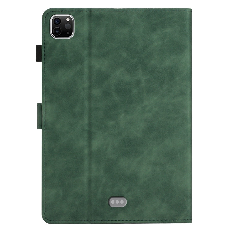 For iPad Pro 11 2024 Coconut Tree Embossed Smart Leather Tablet Case(Green)