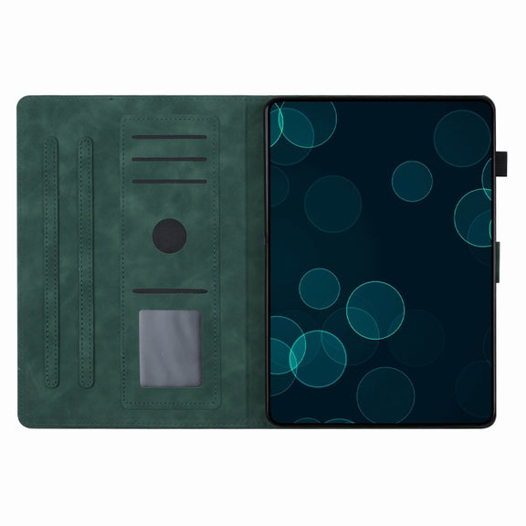 For iPad Pro 11 2024 Coconut Tree Embossed Smart Leather Tablet Case(Green)