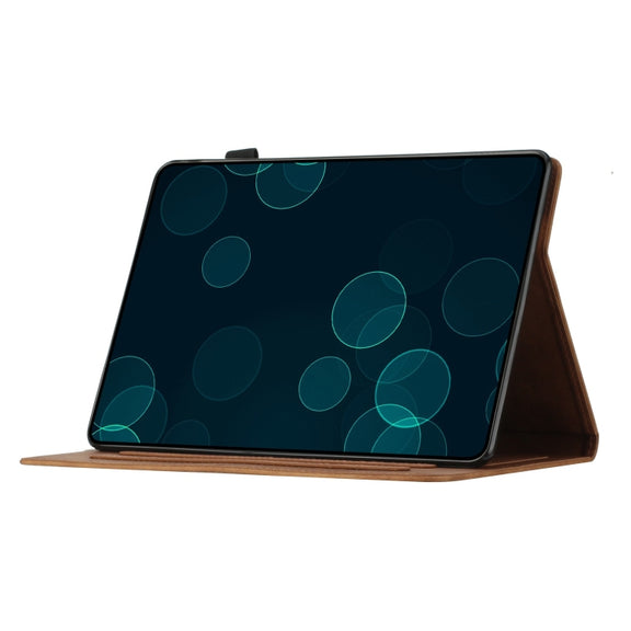 For iPad Pro 11 2024 Coconut Tree Embossed Smart Leather Tablet Case(Brown)