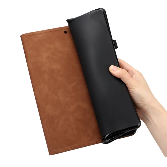 For iPad Pro 11 2024 Coconut Tree Embossed Smart Leather Tablet Case(Brown)