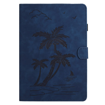 For 10 inch Universal Coconut Tree Embossed Leather Tablet Case(Blue) - 10 - 11 inch by PMC Jewellery | Online Shopping South Africa | PMC Jewellery | Buy Now Pay Later Mobicred