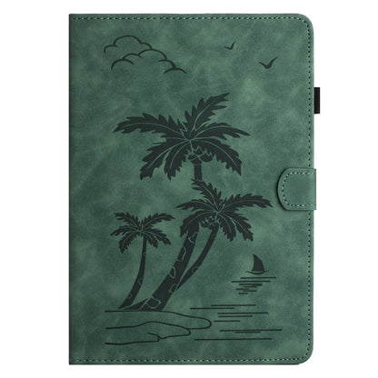 For 10 inch Universal Coconut Tree Embossed Leather Tablet Case(Green) - 10 - 11 inch by PMC Jewellery | Online Shopping South Africa | PMC Jewellery | Buy Now Pay Later Mobicred