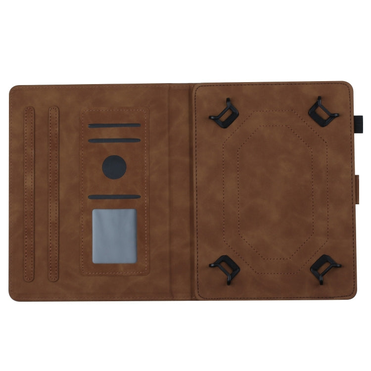 For 10 inch Universal Coconut Tree Embossed Leather Tablet Case(Brown) - 10 - 11 inch by PMC Jewellery | Online Shopping South Africa | PMC Jewellery | Buy Now Pay Later Mobicred
