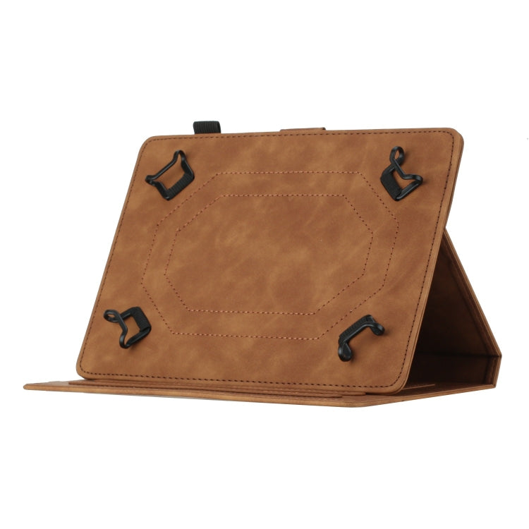 For 10 inch Universal Coconut Tree Embossed Leather Tablet Case(Brown) - 10 - 11 inch by PMC Jewellery | Online Shopping South Africa | PMC Jewellery | Buy Now Pay Later Mobicred