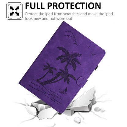 For 10 inch Universal Coconut Tree Embossed Leather Tablet Case(Purple) - free shipping - PMC Jewellery - Order now!