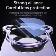 For Huawei Mate 60 Pro Frameless Metal Corner Pad Phone Case with Lens Film(Purple)