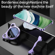 For Huawei Mate 60 Pro+ Frameless Metal Corner Pad Phone Case with Lens Film(Silver)