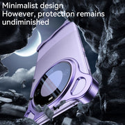 For Huawei Mate 60 Pro+ Frameless Metal Corner Pad Phone Case with Lens Film(Purple)
