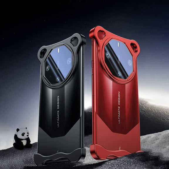 For Huawei Mate 60 RS Ultimate Frameless Metal Corner Pad Phone Case with Lens Film(Red)