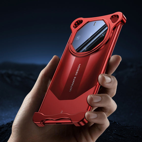 For Huawei Mate 60 RS Ultimate Frameless Metal Corner Pad Phone Case with Lens Film(Red)