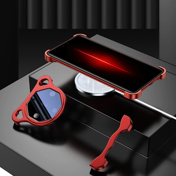 For Huawei Mate 60 RS Ultimate Frameless Metal Corner Pad Phone Case with Lens Film(Red)