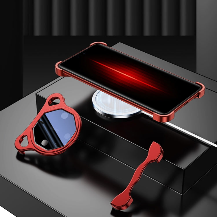 For Huawei Mate 60 RS Ultimate Frameless Metal Corner Pad Phone Case with Lens Film(Red)