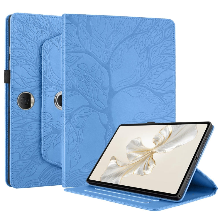 For Honor Pad 9 Tree Life Embossed Rotation Leather Tablet Case(Blue) - Honor by PMC TechLife | Online Shopping South Africa | PMC TechLife | Buy Now Pay Later Mobicred