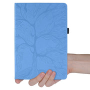 For Honor Pad 9 Tree Life Embossed Rotation Leather Tablet Case(Blue)