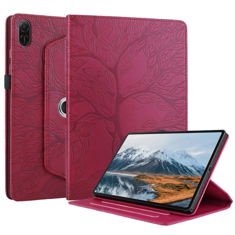 For Honor Pad X8a Tree Life Embossed Rotation Leather Tablet Case(Red) - Honor by PMC TechLife | Online Shopping South Africa | PMC TechLife | Buy Now Pay Later Mobicred