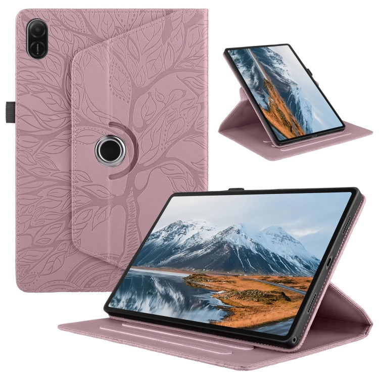 For Honor Pad X8a Tree Life Embossed Rotation Leather Tablet Case(Rose Gold) - Honor by PMC TechLife | Online Shopping South Africa | PMC TechLife | Buy Now Pay Later Mobicred