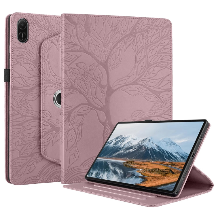 For Honor Pad X8a Tree Life Embossed Rotation Leather Tablet Case(Rose Gold) - Honor by PMC TechLife | Online Shopping South Africa | PMC TechLife | Buy Now Pay Later Mobicred